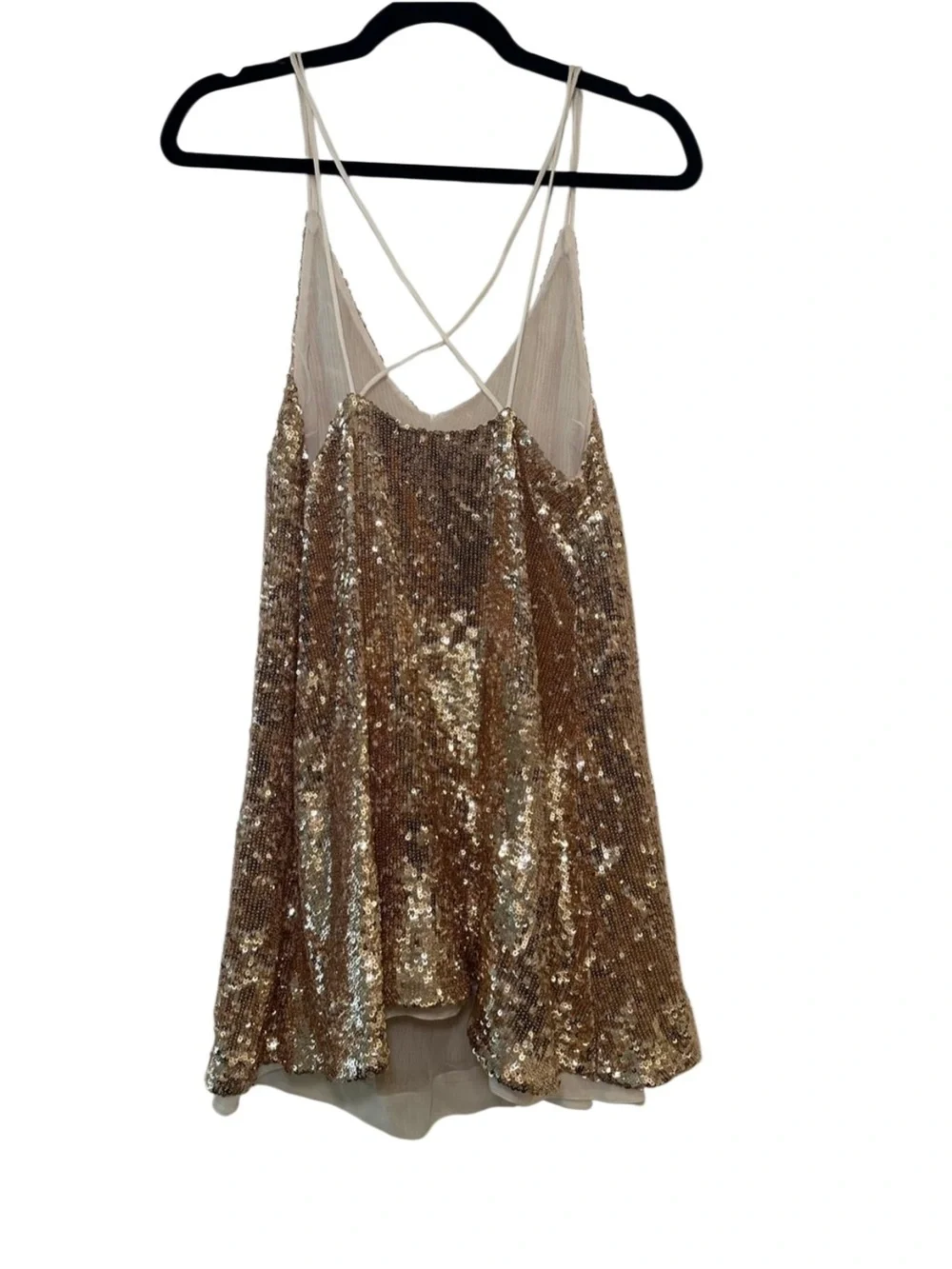 Free People Sequin Mini Dress – Rose Gold Glam